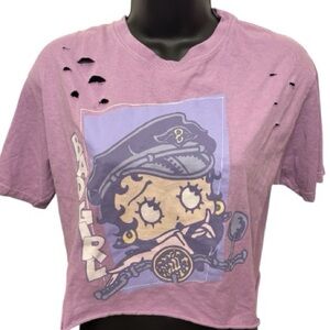 Betty boop cropped topped unique distressed excellent condition size M